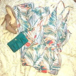 ‼️BOGO Watercolor v neck wide leg jumpsuit